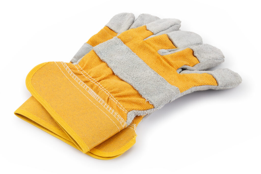 Yellow and gray gloves used for maintenance