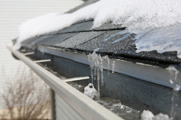 Roof with snow and ice