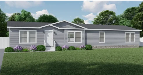 Rendering of a gray manufactured ready to move home