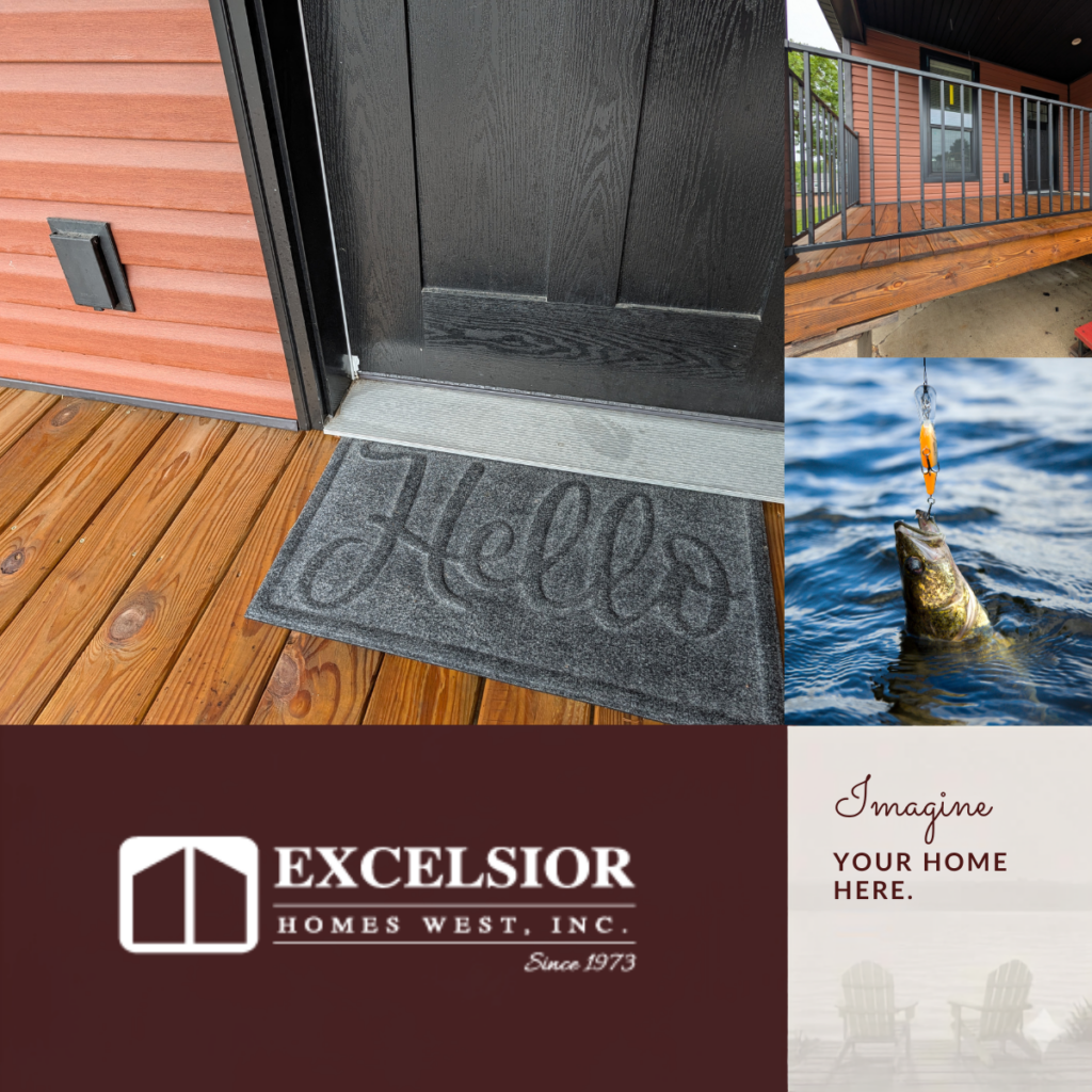 Photo collage featuring a new home and fish on Big Stone Lake, MN.